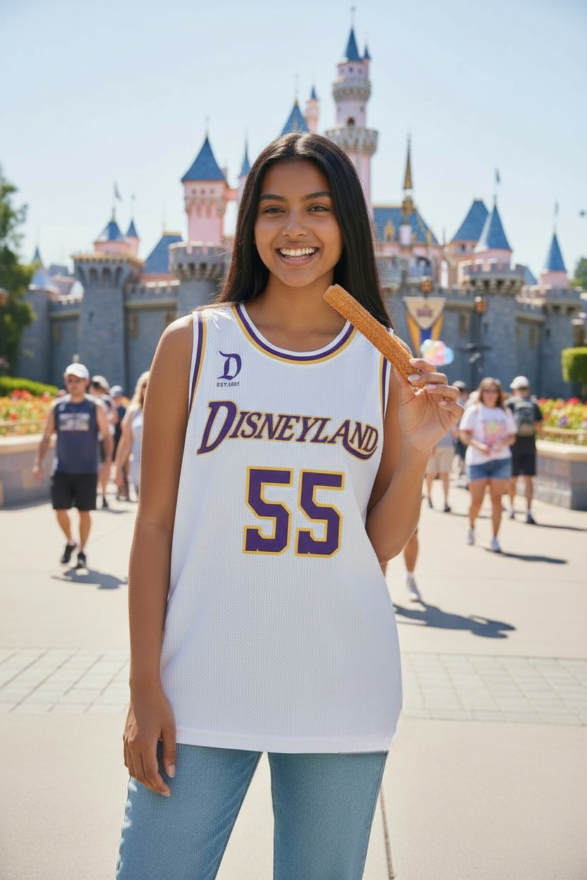 Disneyland Basketball Jersey (Embroidered Lakers Association style)