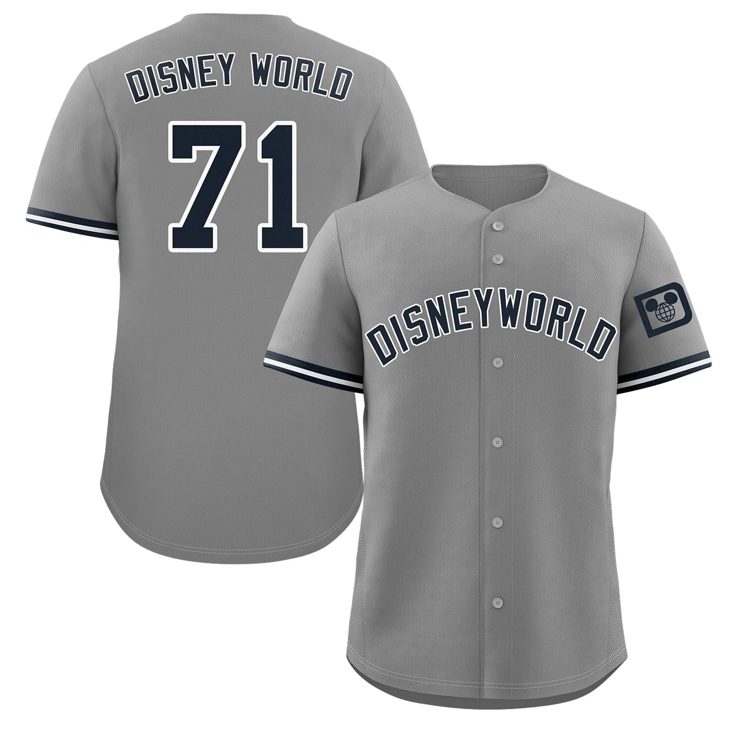 Disney World Yankees Style Embroidered Baseball Jersey