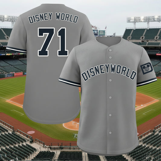 Disney World (Yankees Style) Embroidered Baseball Jersey