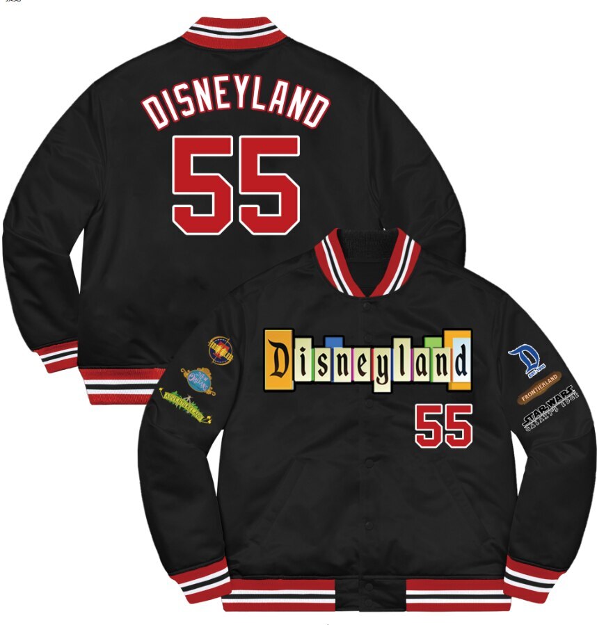 a Disneyland Sign Jacket w/stitched patches.