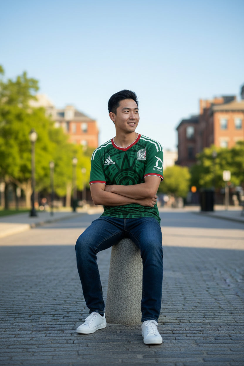 Mexico Soccer Jersey (Green) fitted style