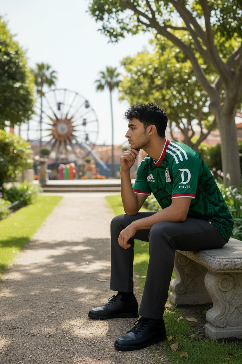 Mexico Soccer Jersey (Green) fitted style