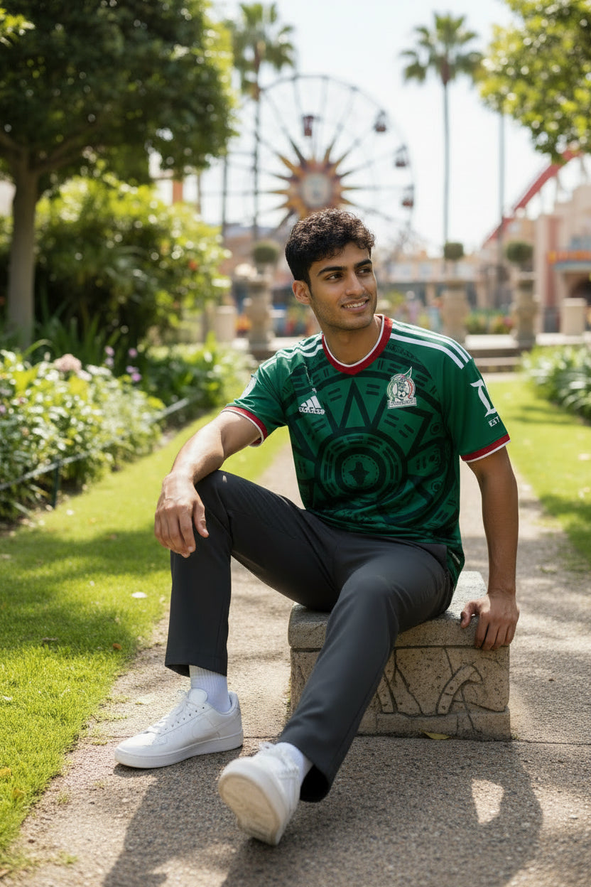 Mexico Soccer Jersey (Green) fitted style