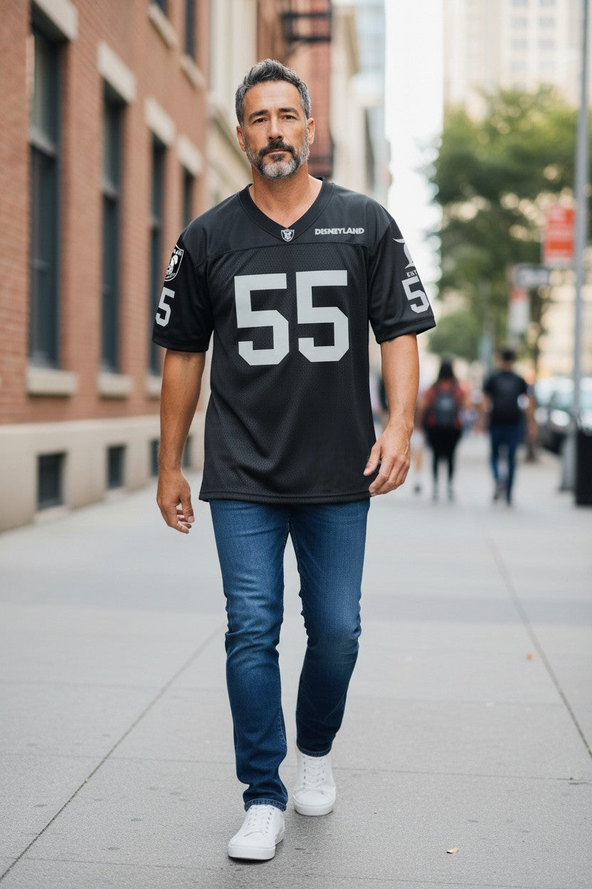 Football Jersey (Silver & Black Throwback)