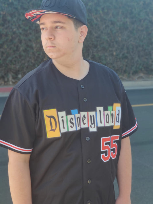 Baseball Jersey Marquee Embroidered Jersey (Black)