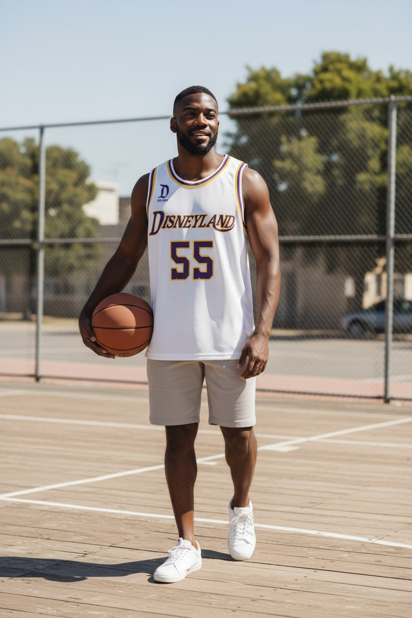 Disneyland Basketball Jersey (Embroidered Lakers Association style)