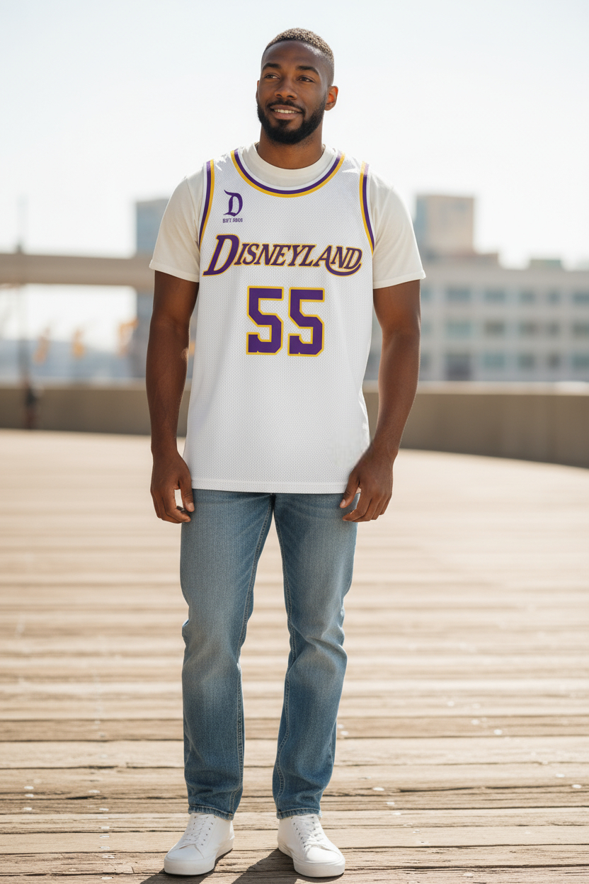Disneyland Basketball Jersey (Embroidered Lakers Association style)