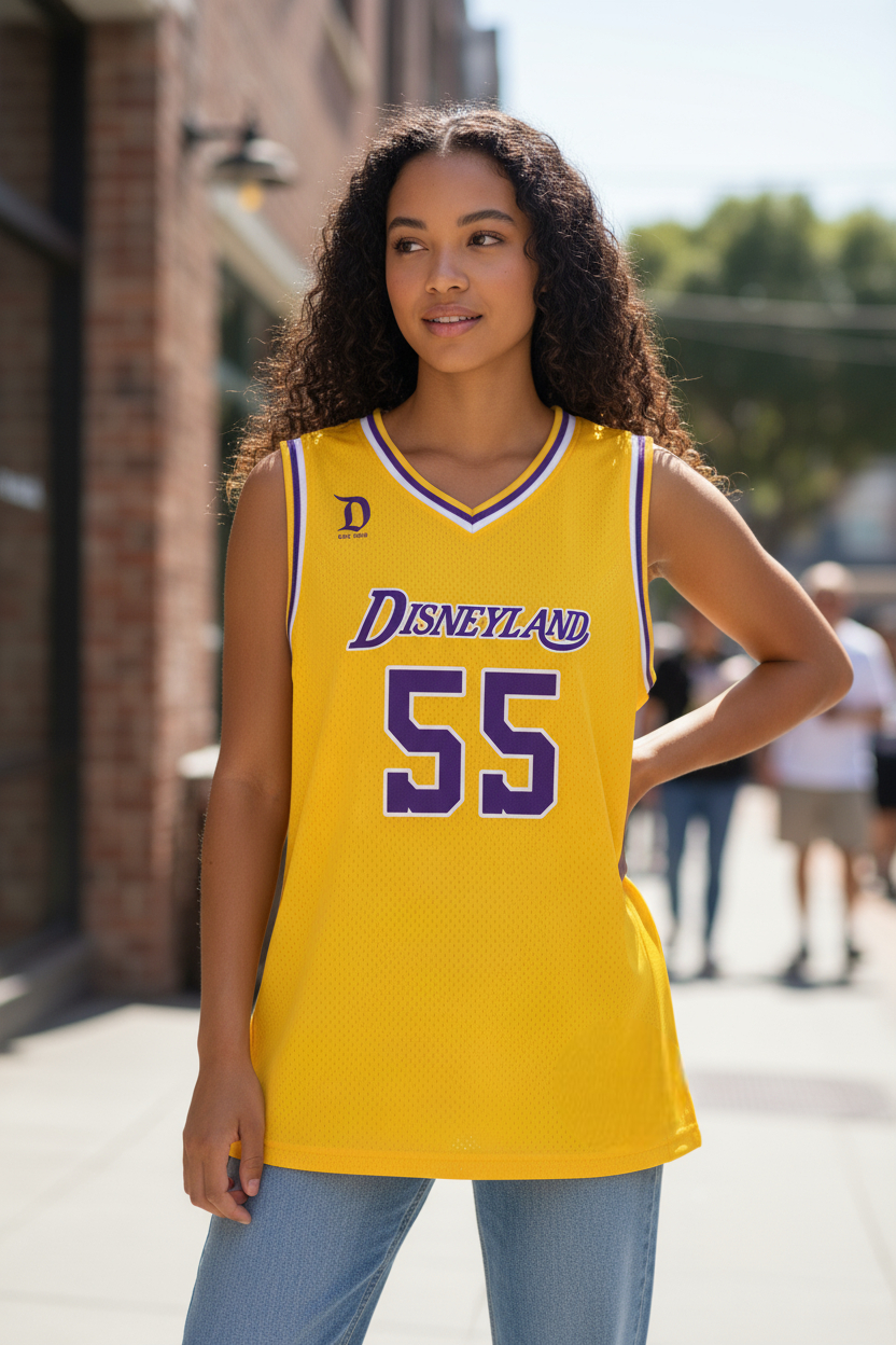 Disneyland Basketball Jersey (Embroidered Lakers ICON style)