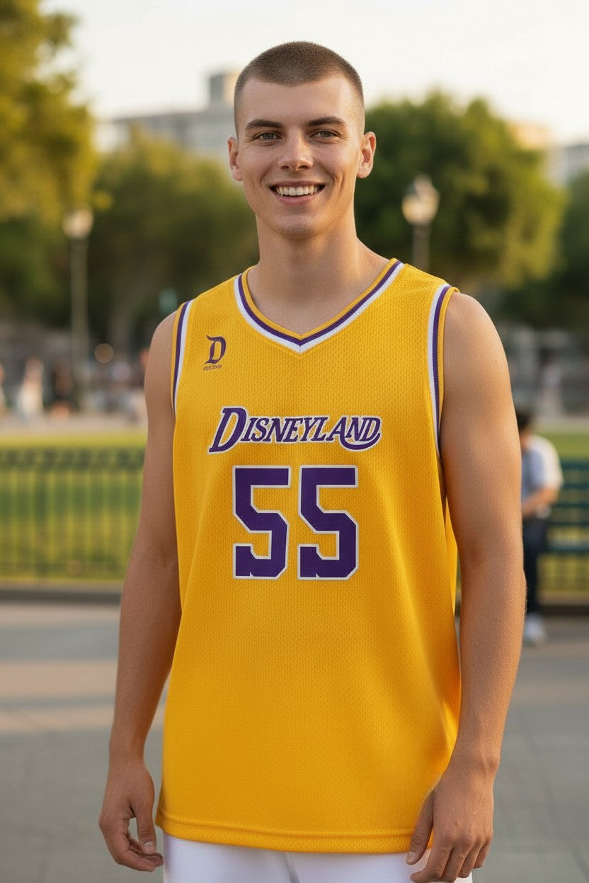 Disneyland Basketball Jersey (Embroidered Lakers ICON style)
