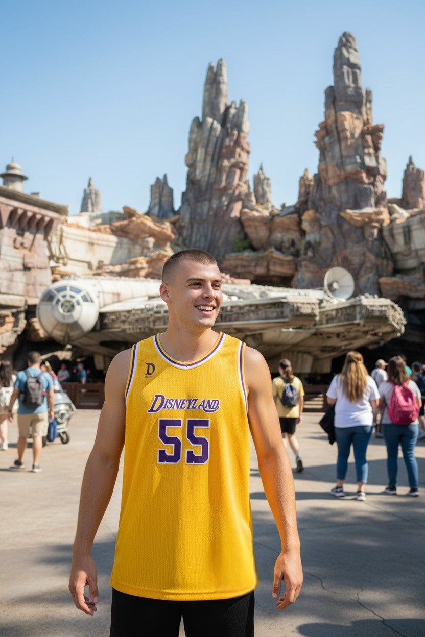 Disneyland Basketball Jersey (Embroidered Lakers ICON style)
