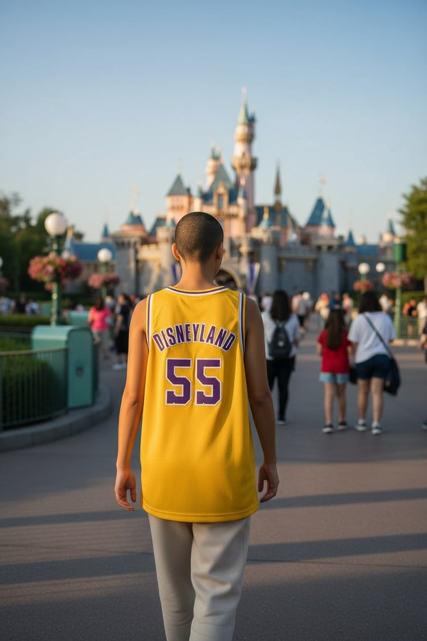 Disneyland Basketball Jersey (Embroidered Lakers ICON style)