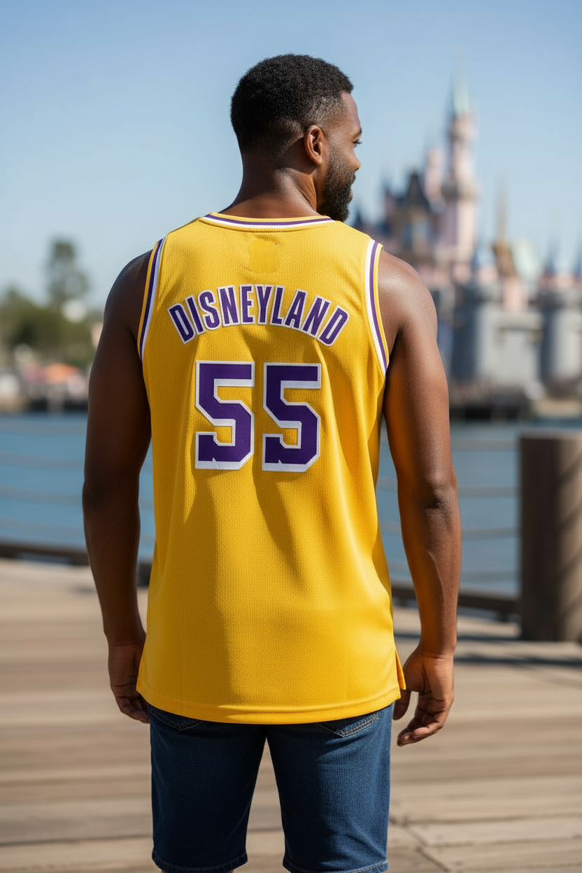 Disneyland Basketball Jersey (Embroidered Lakers ICON style)