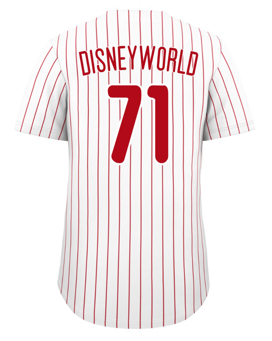 Baseball Jersey Embroidered Jersey (Phillies White)
