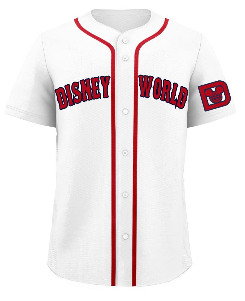 Disney World (Red Sox Style) Embroidered Baseball Jersey