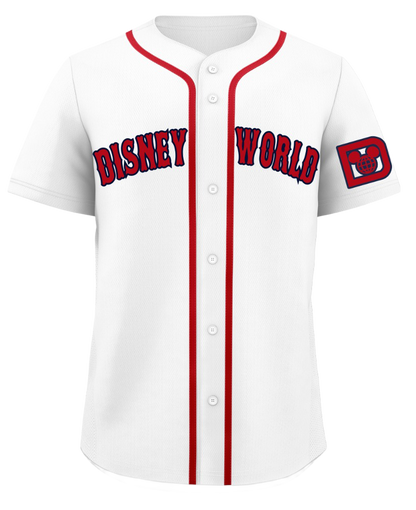 Disney World (Red Sox Style) Embroidered Baseball Jersey