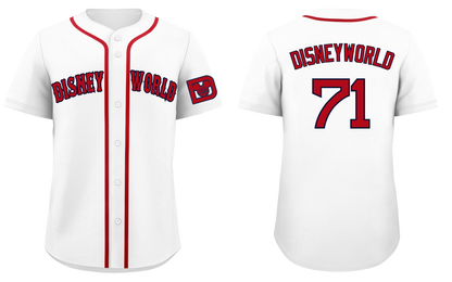 Disney World (Red Sox Style) Embroidered Baseball Jersey