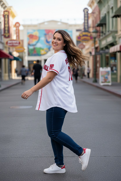 Disney World (Red Sox Style) Embroidered Baseball Jersey