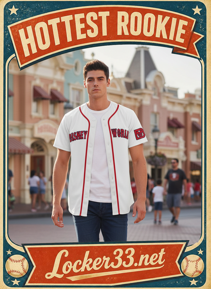 Disney World (Red Sox Style) Embroidered Baseball Jersey