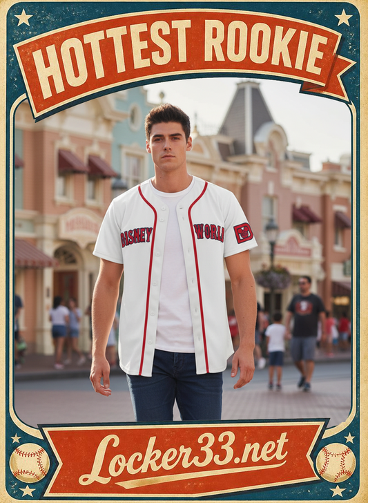 Disney World (Red Sox Style) Embroidered Baseball Jersey