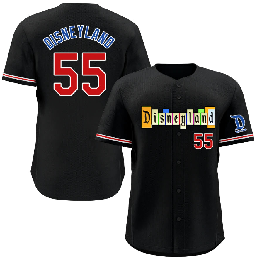 Baseball Jersey Marquee Embroidered Jersey (Black)
