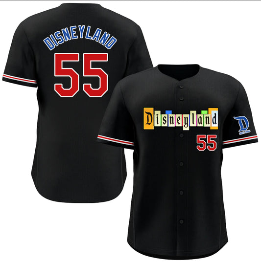 Baseball Jersey Marquee Embroidered Jersey (Black)