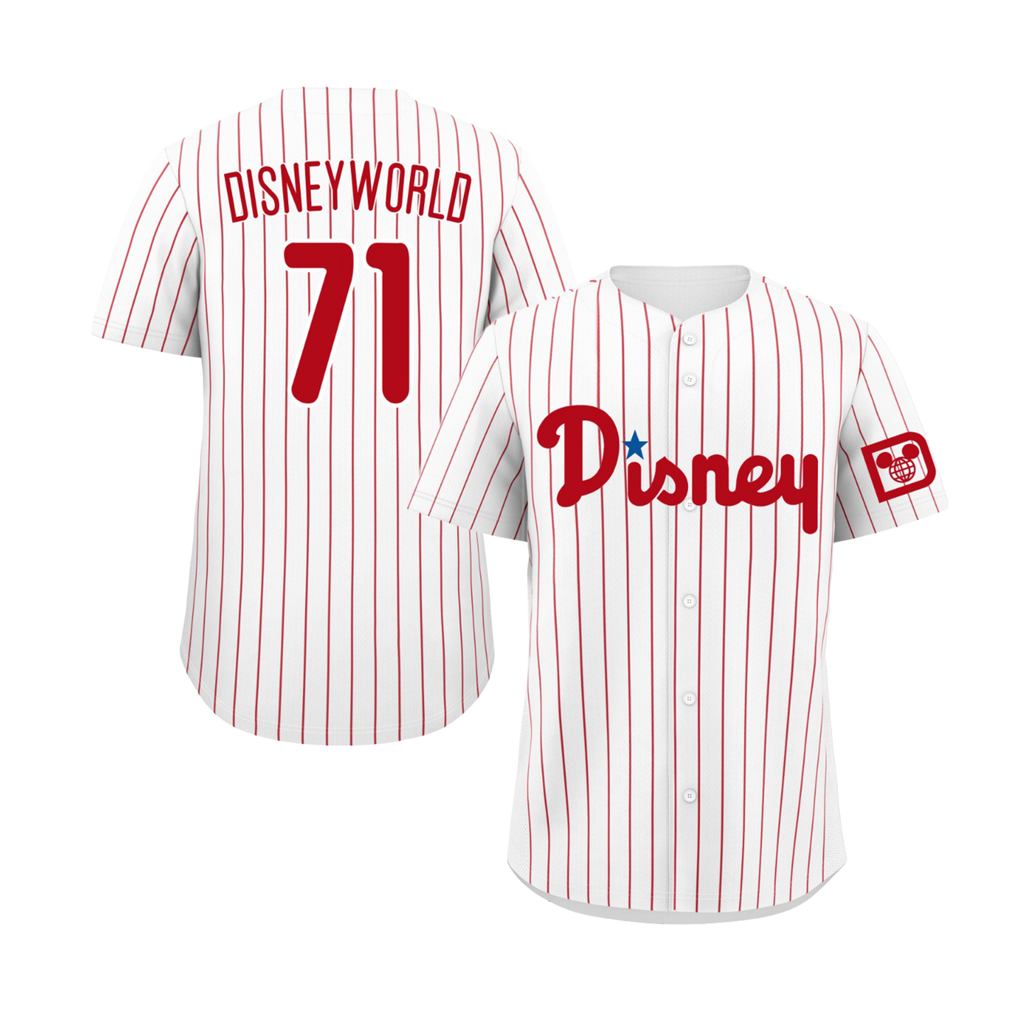 Disney World (Philadelphia Phillies Style) Embroidered Baseball Jersey