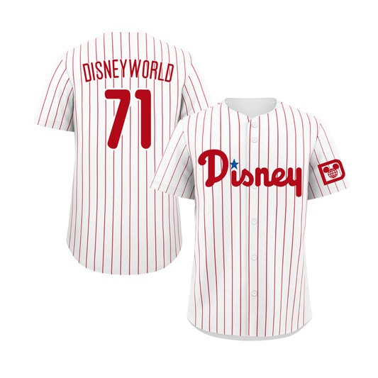 Disney World (Philadelphia Phillies Style) Embroidered Baseball Jersey