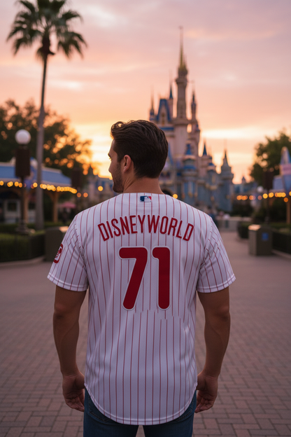 Disney World (Philadelphia Phillies Style) Embroidered Baseball Jersey