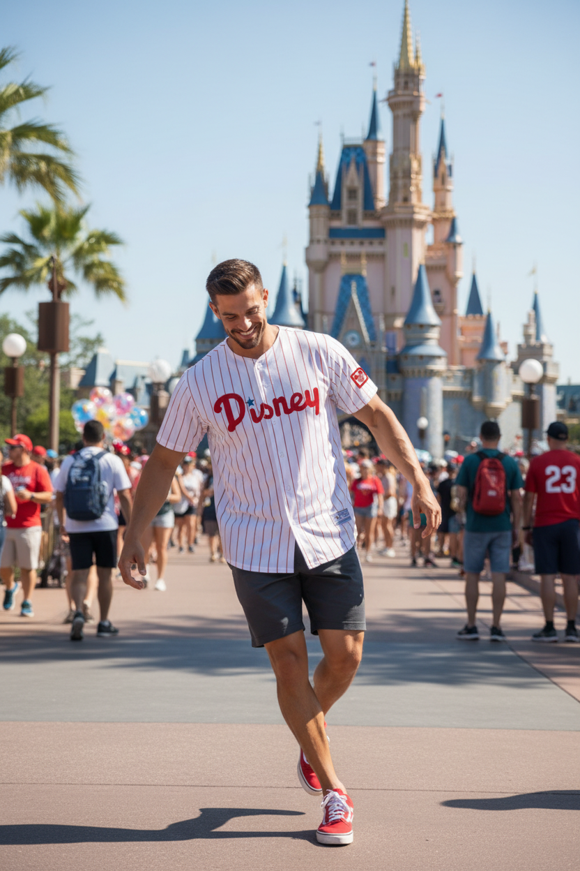 Disney World (Philadelphia Phillies Style) Embroidered Baseball Jersey