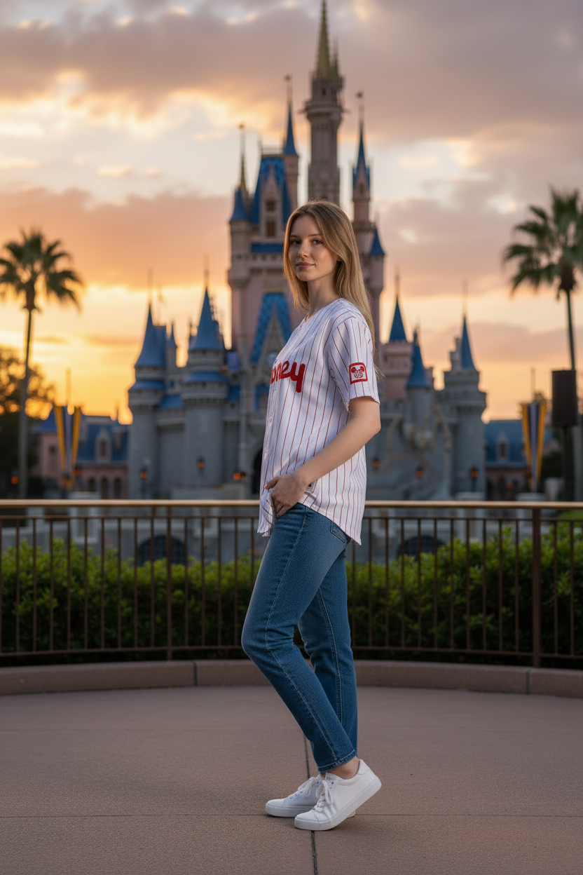 Disney World (Philadelphia Phillies Style) Embroidered Baseball Jersey