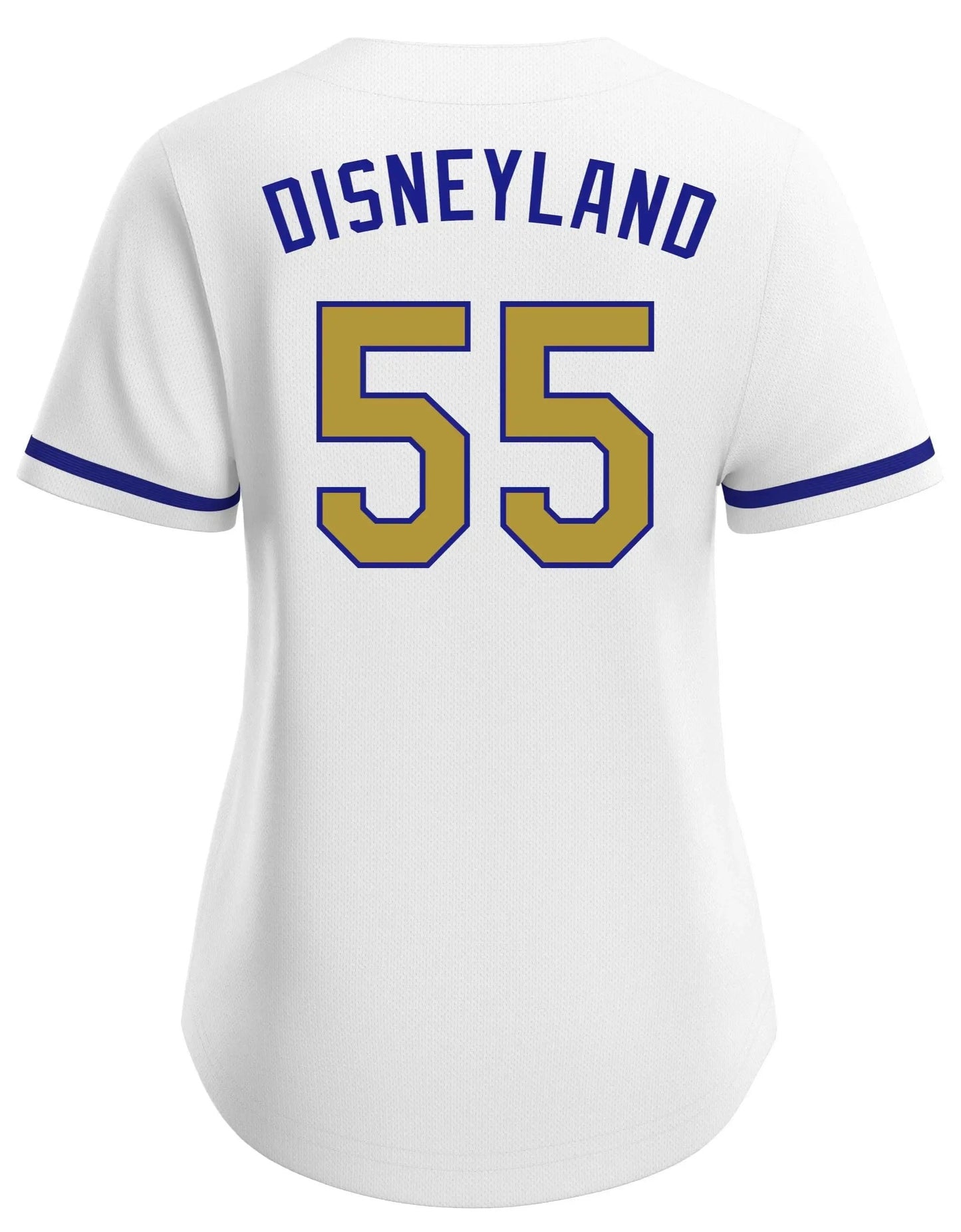 Disneyland White & Gold Baseball Jersey WOMEN'S Limited EDITION (Embroidered)