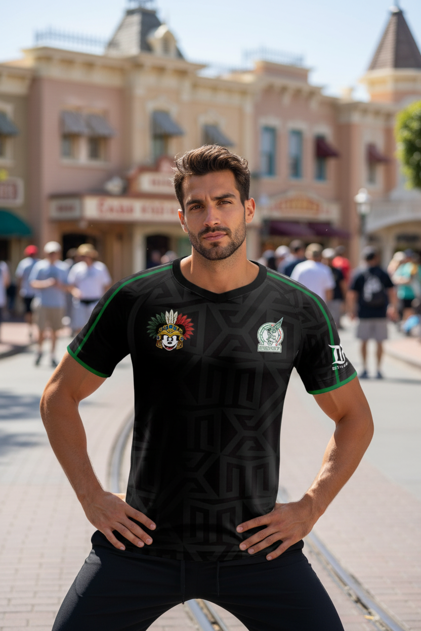 Mexico Soccer Jersey (Black) fitted style