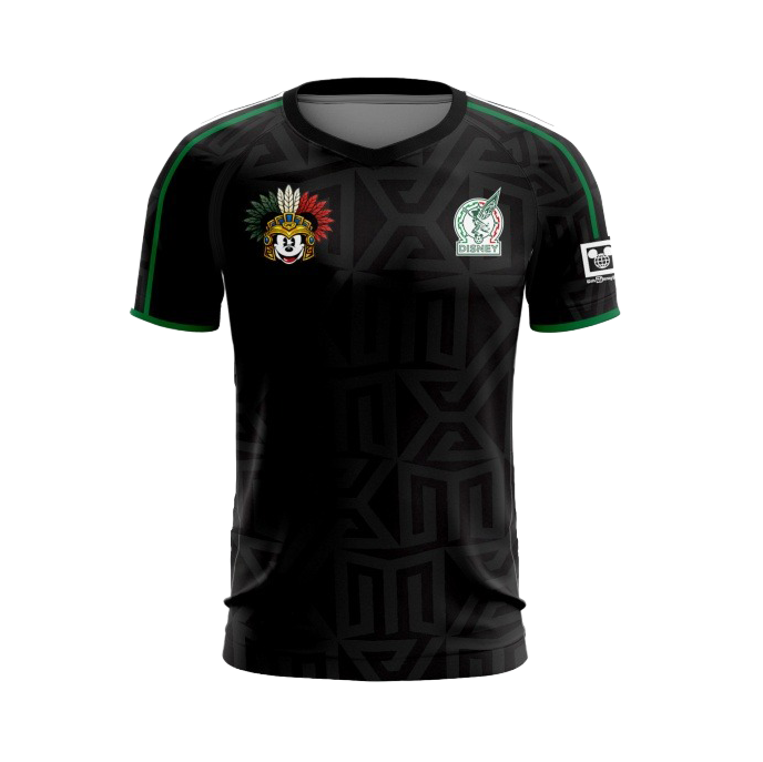 Mexico Soccer Jersey (DW 71 Black) fitted style
