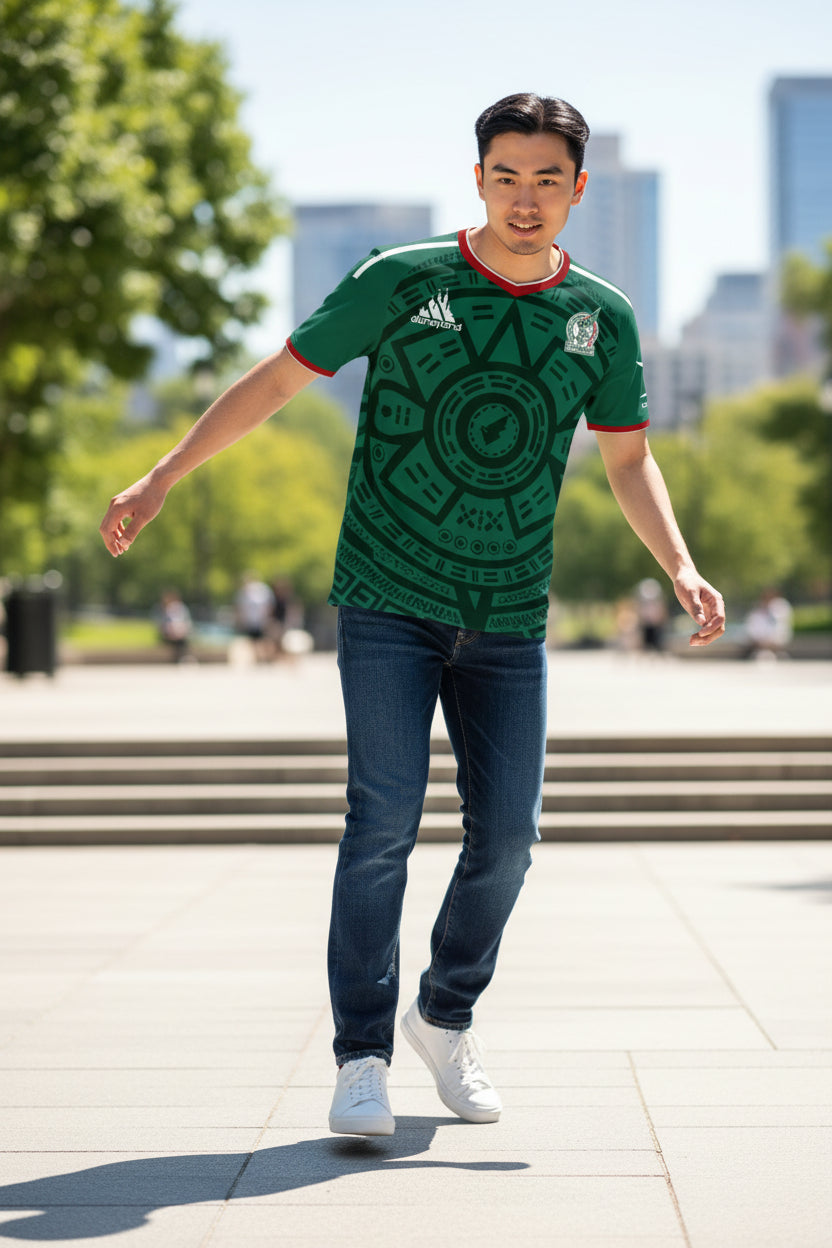 Mexico Soccer Jersey (Green) fitted style
