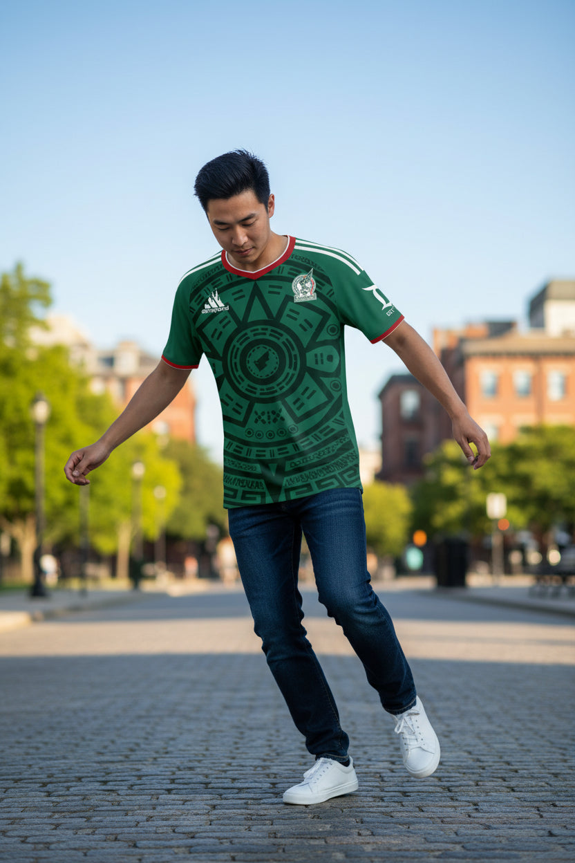 Mexico Soccer Jersey (Green) fitted style