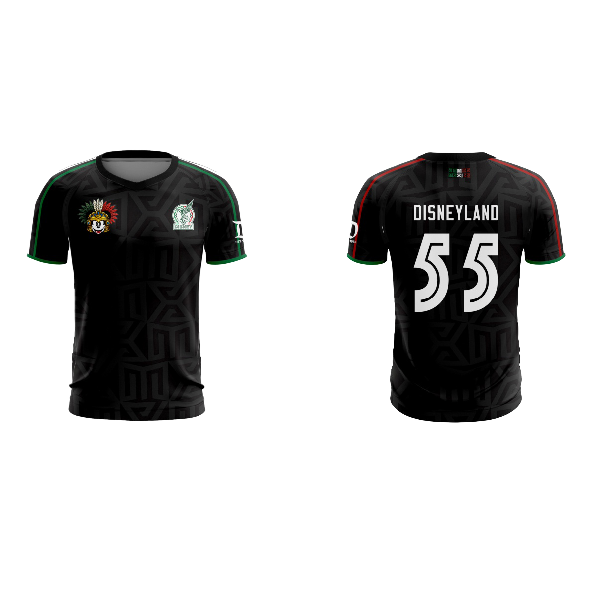 Mexico Soccer Jersey (Black) fitted style