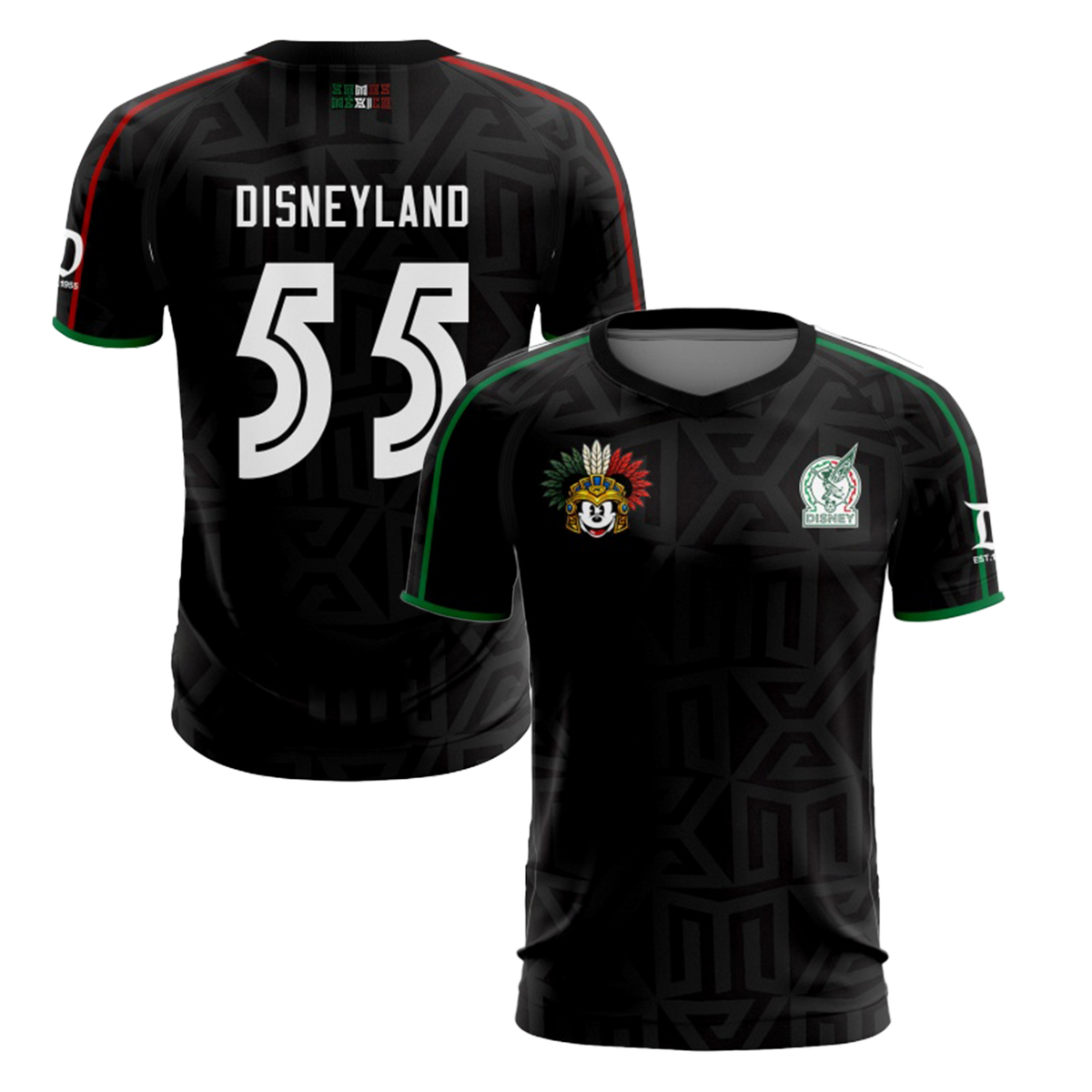 Mexico Soccer Jersey (Black) fitted style
