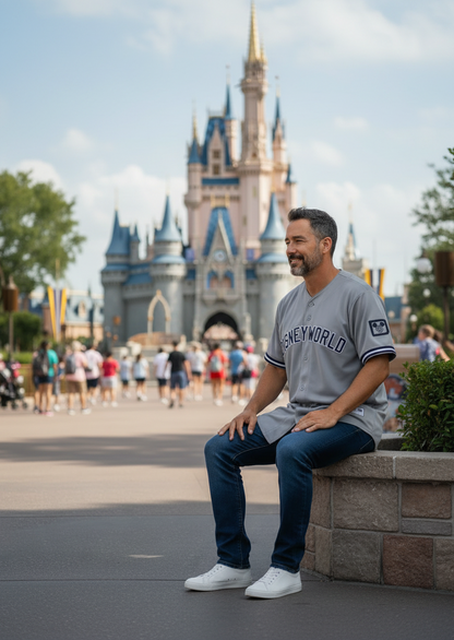 Disney World (Yankees Style) Embroidered Baseball Jersey