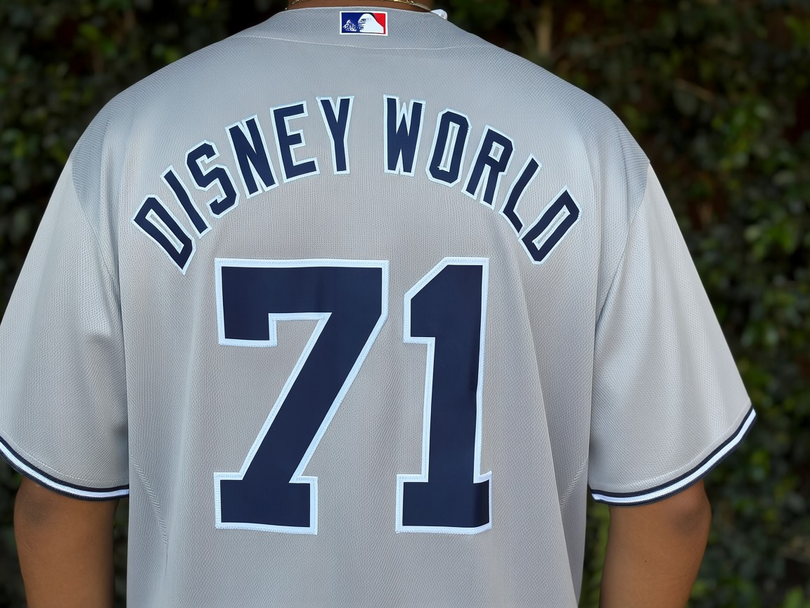 Disney World (Yankees Style) Embroidered Baseball Jersey
