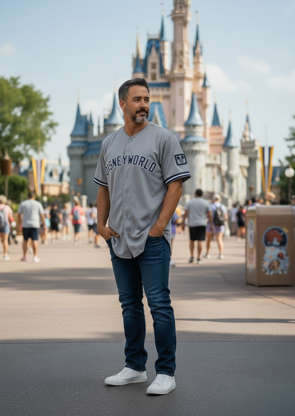 Disney World (Yankees Style) Embroidered Baseball Jersey