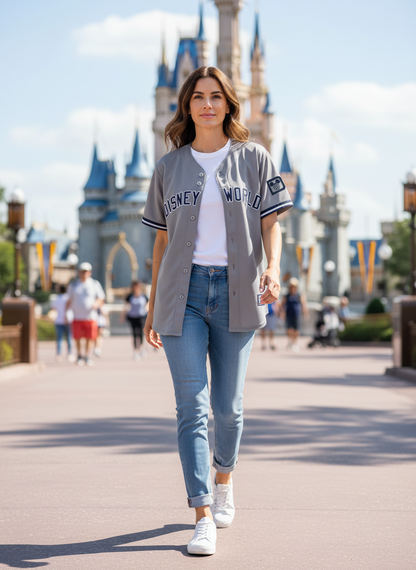 Disney World (Yankees Style) Embroidered Baseball Jersey
