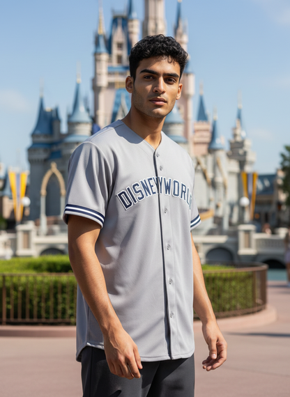 Disney World (Yankees Style) Embroidered Baseball Jersey