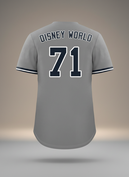 Disney World (Yankees Style) Embroidered Baseball Jersey