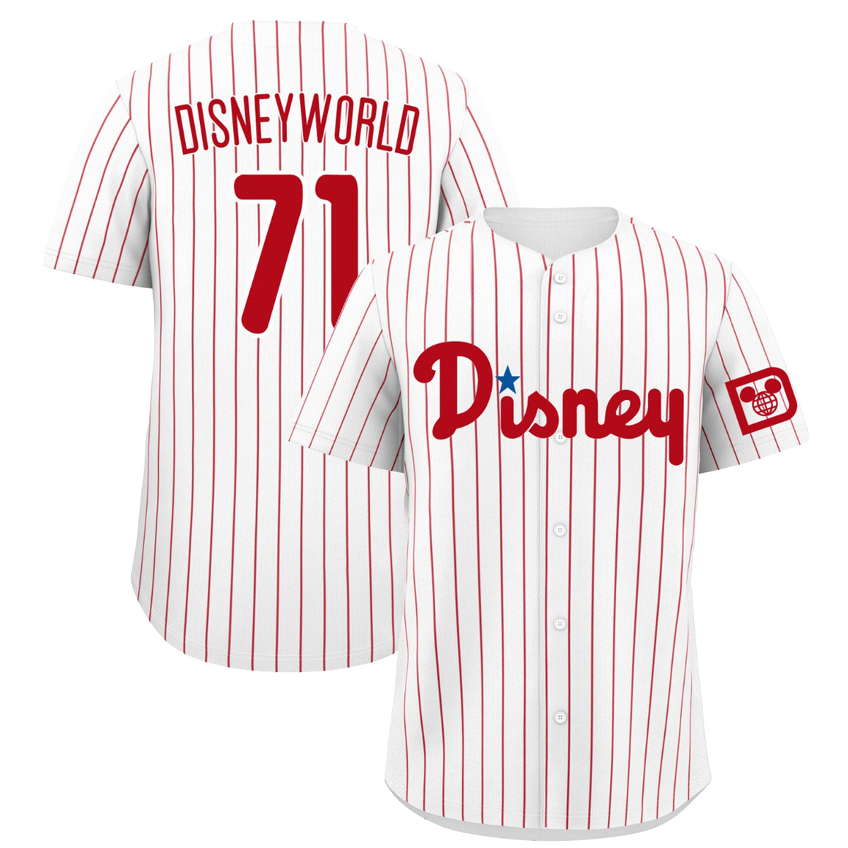 Baseball Jersey Embroidered Jersey (Phillies White)