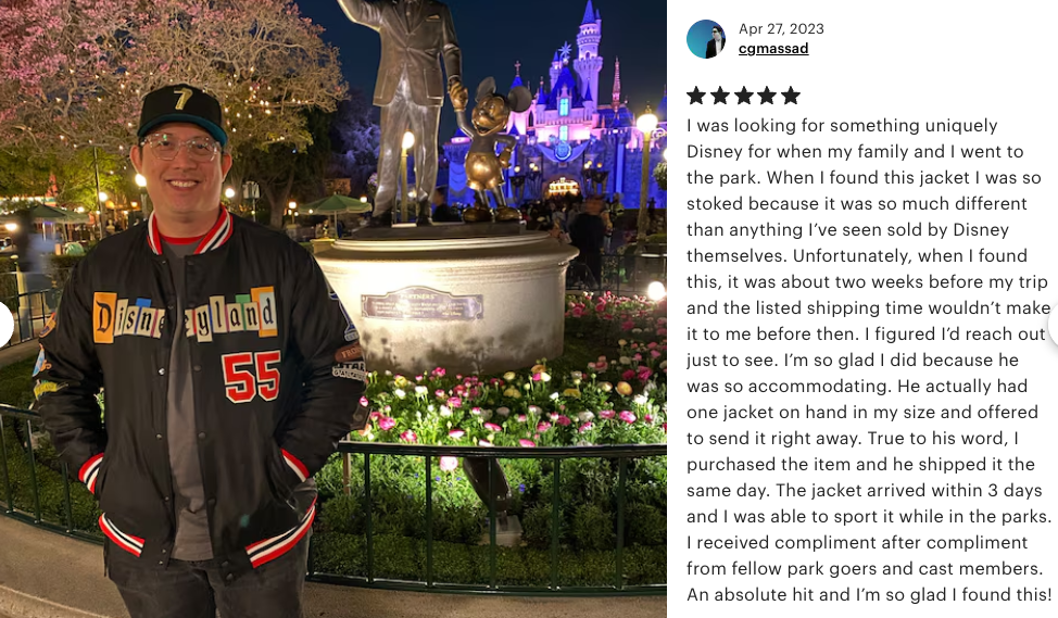 Disneyland Sign Jacket w/stitched patches.