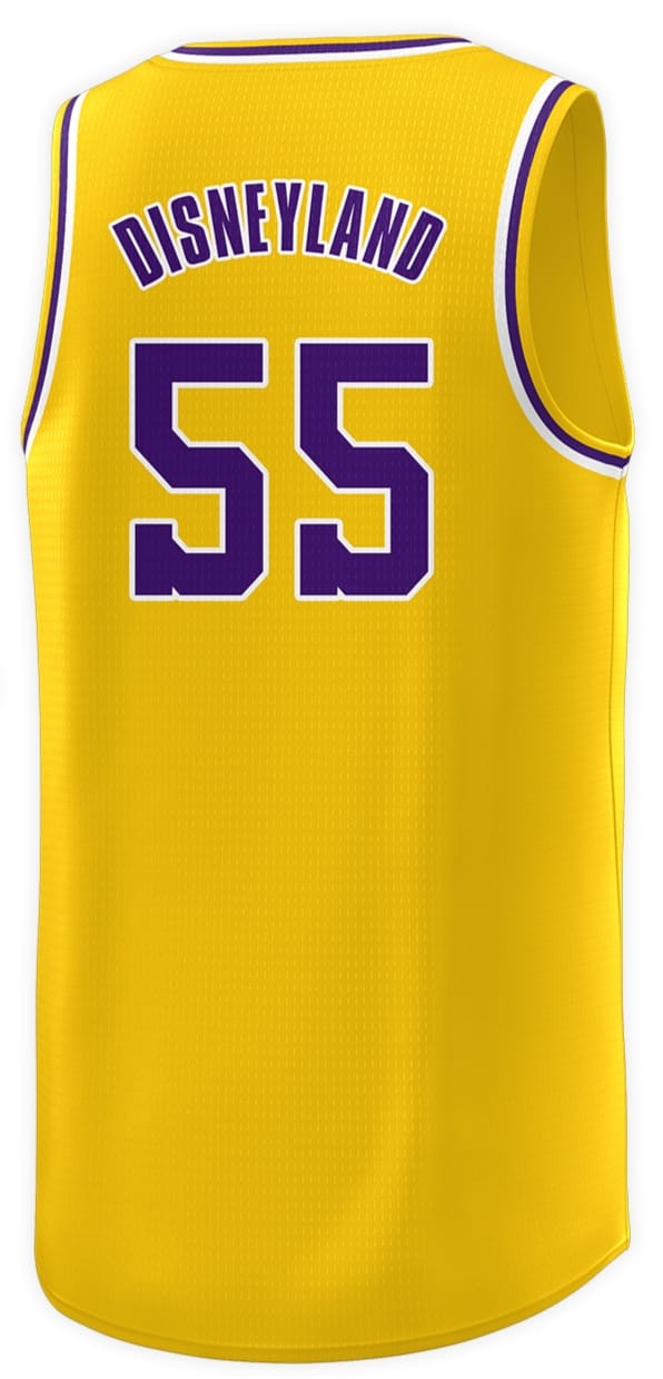 Disneyland Basketball Jersey (Embroidered Lakers style)